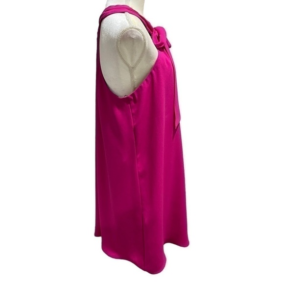 Trina Turk NWT Small Verge Mini Dress Women's Sleeveless Tie Neck Fuschia Pink - Picture 11 of 14